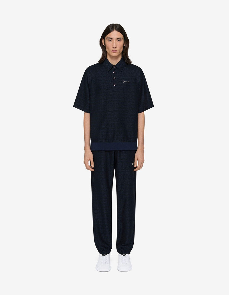 Givenchy Blue Monogram 72 Jacquard Polo Shirt