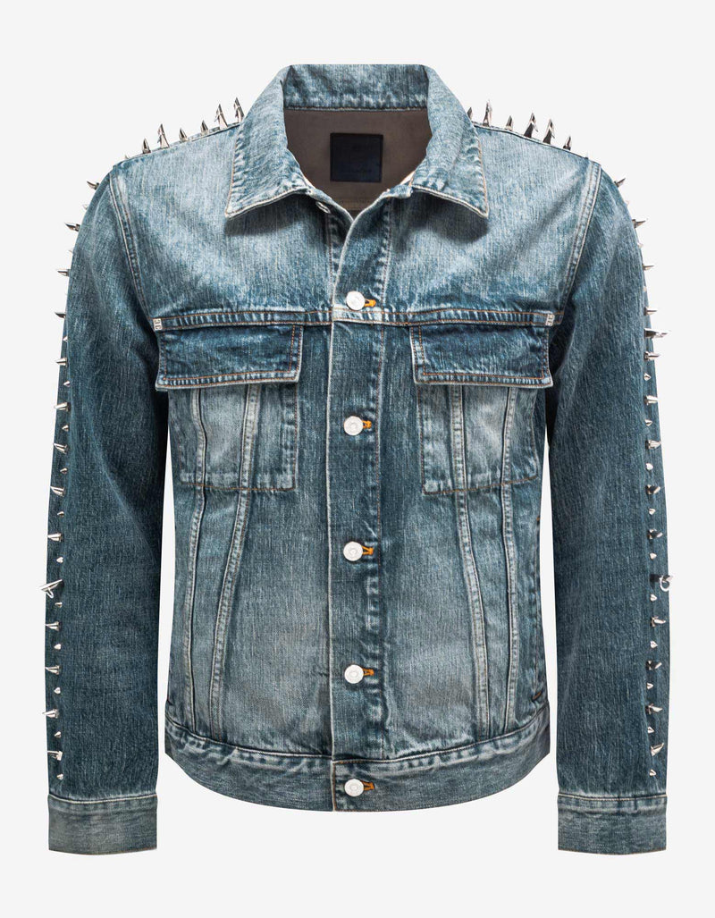 Givenchy Blue Vintage Denim Jacket with Studs