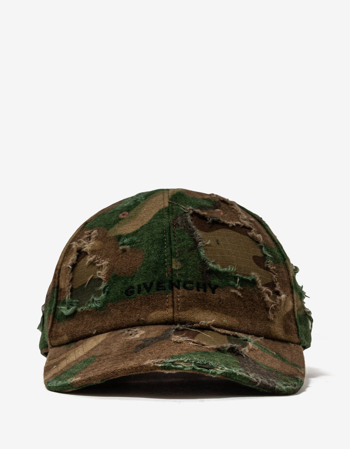 Givenchy Camouflage Distressed Logo Cap