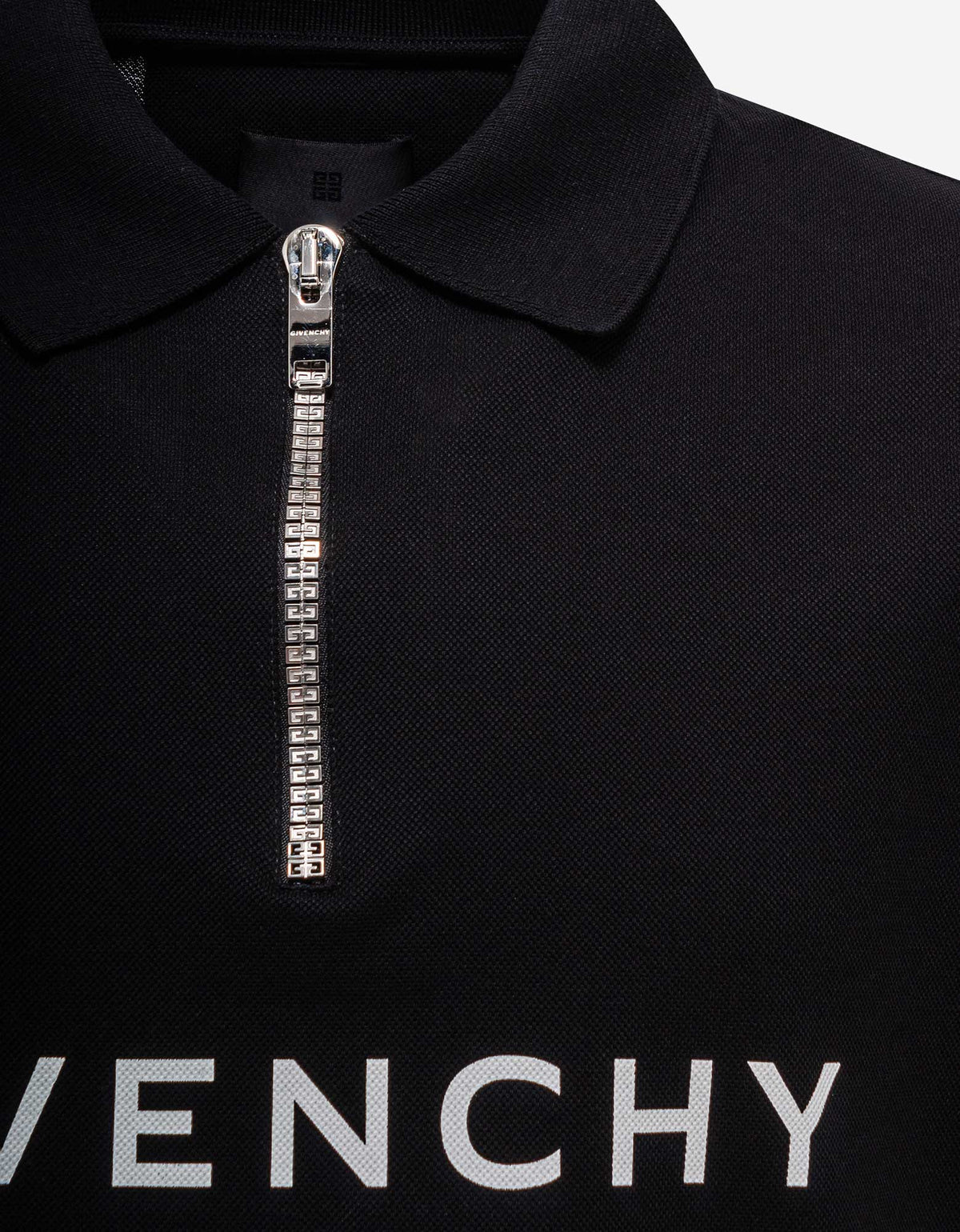 Givenchy Givenchy Black Archetype Zipped Polo T-Shirt