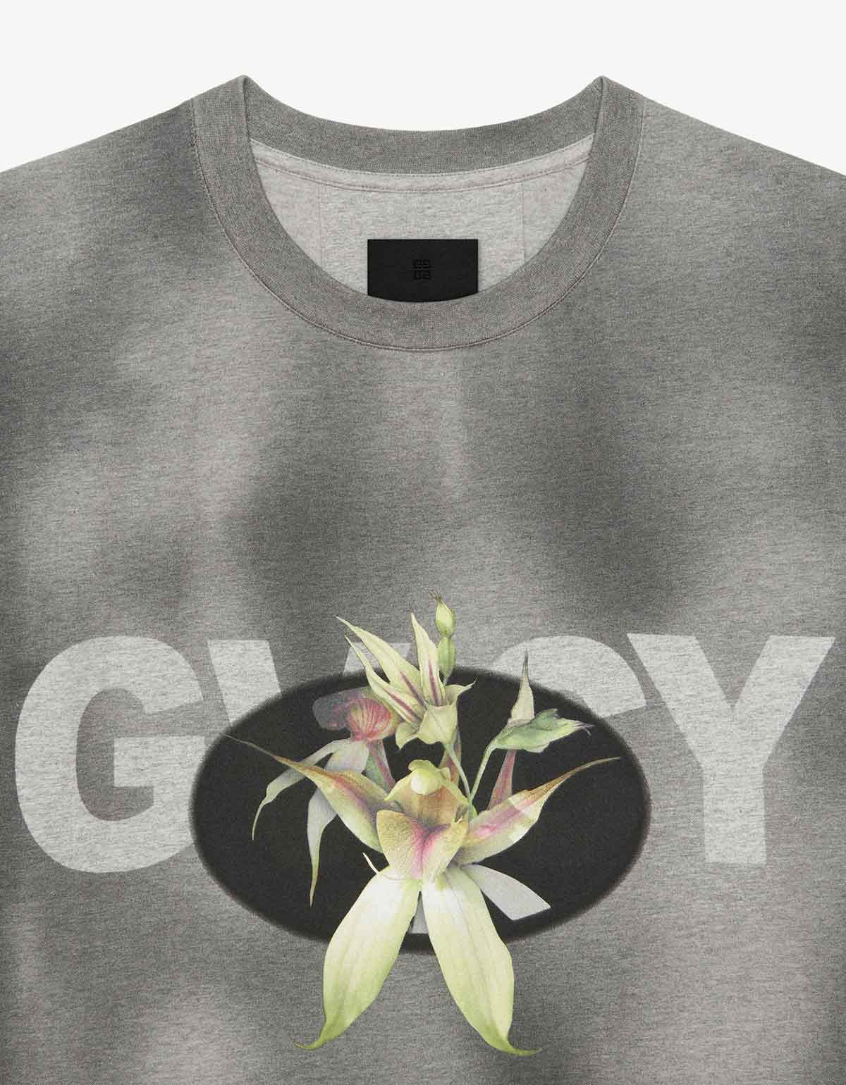 Givenchy Black GVCY Flower Print T-Shirt – mens designer fashion