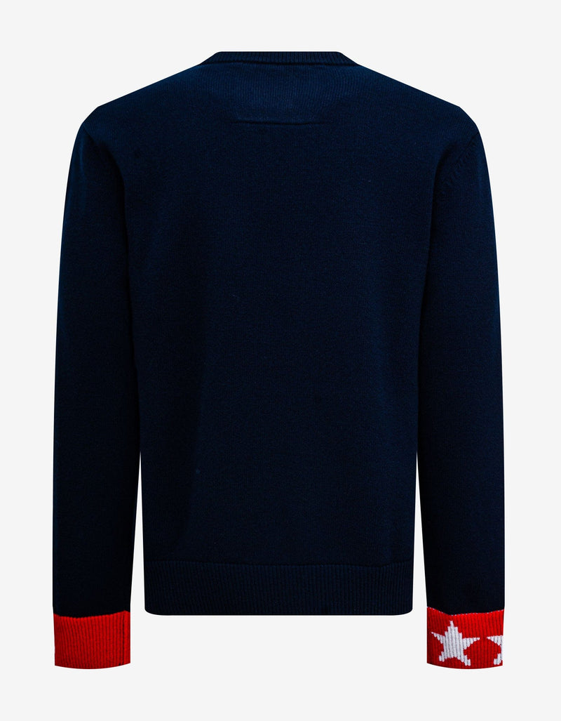 Givenchy Givenchy Blue Logo Intarsia Sweater