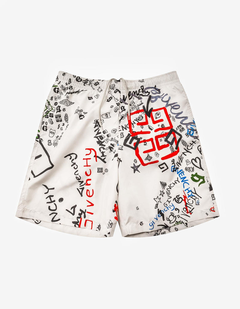 Givenchy Graffiti Print Swim Shorts