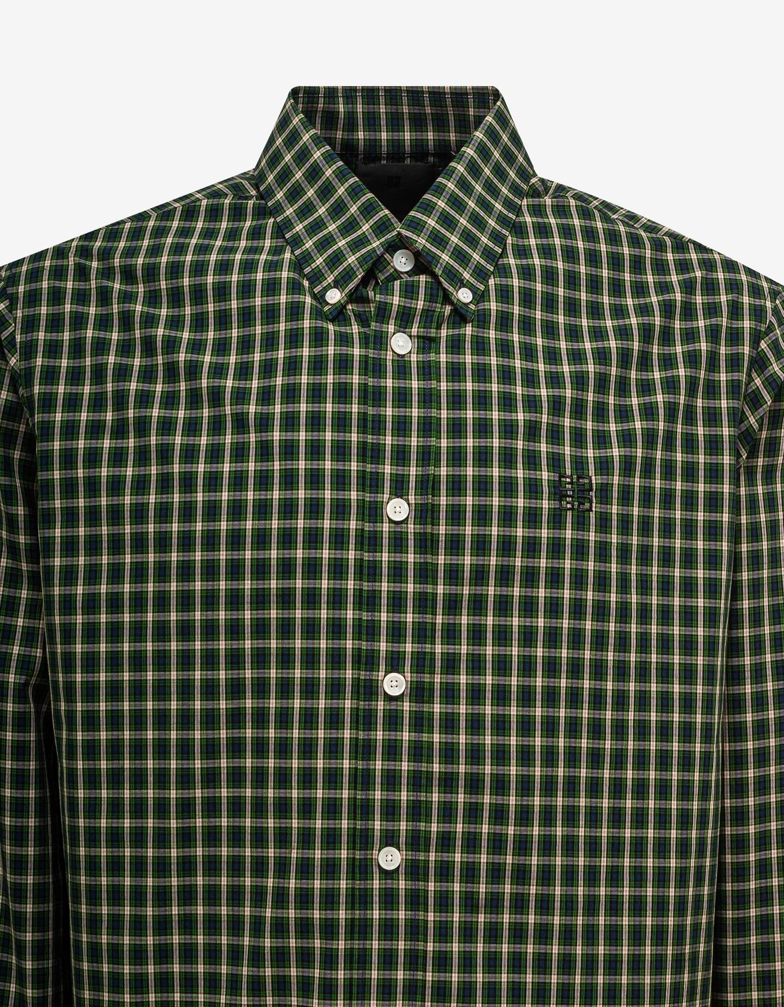 Givenchy Green Check Shirt – mens designer fashion London – Zoo