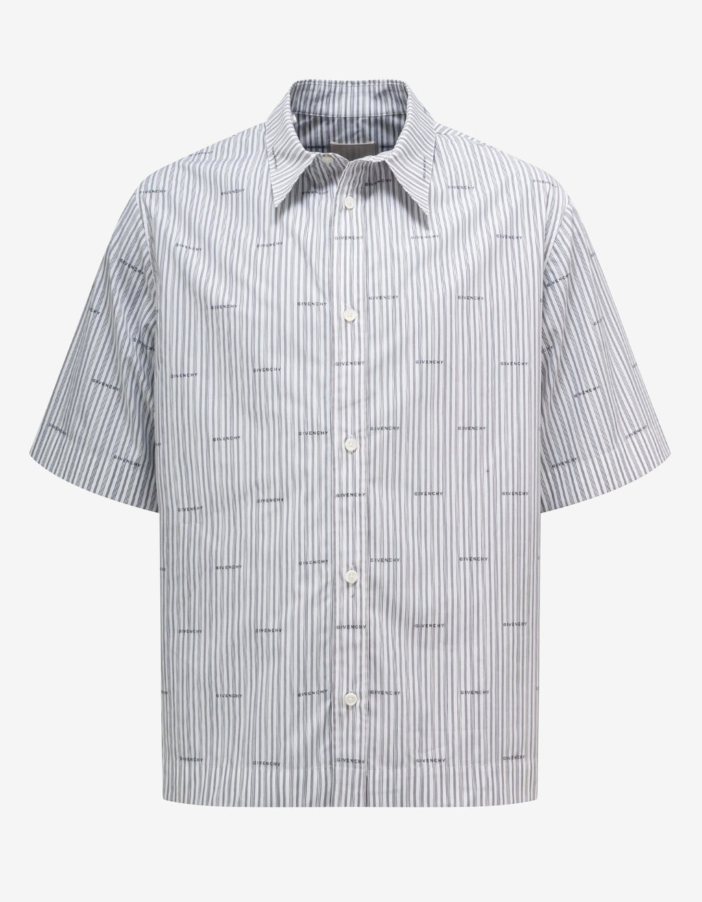 Givenchy Givenchy Grey All-Over Logo Stripe Shirt