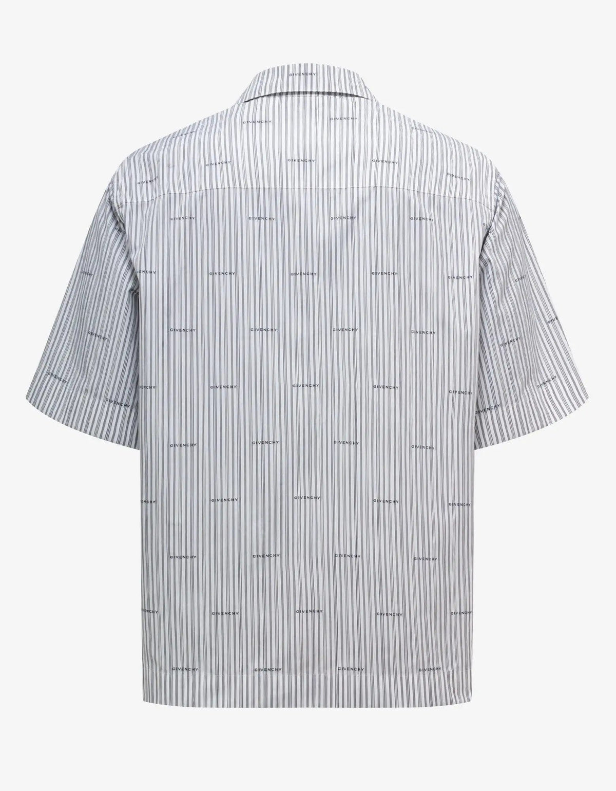 Tシャツ・カットソー GIVENCHY FW23 Givenchy Shirts (BM60Y 414YY960) Givenchy Grey All-Over Logo Stripe Shirt – Zoo Fashions