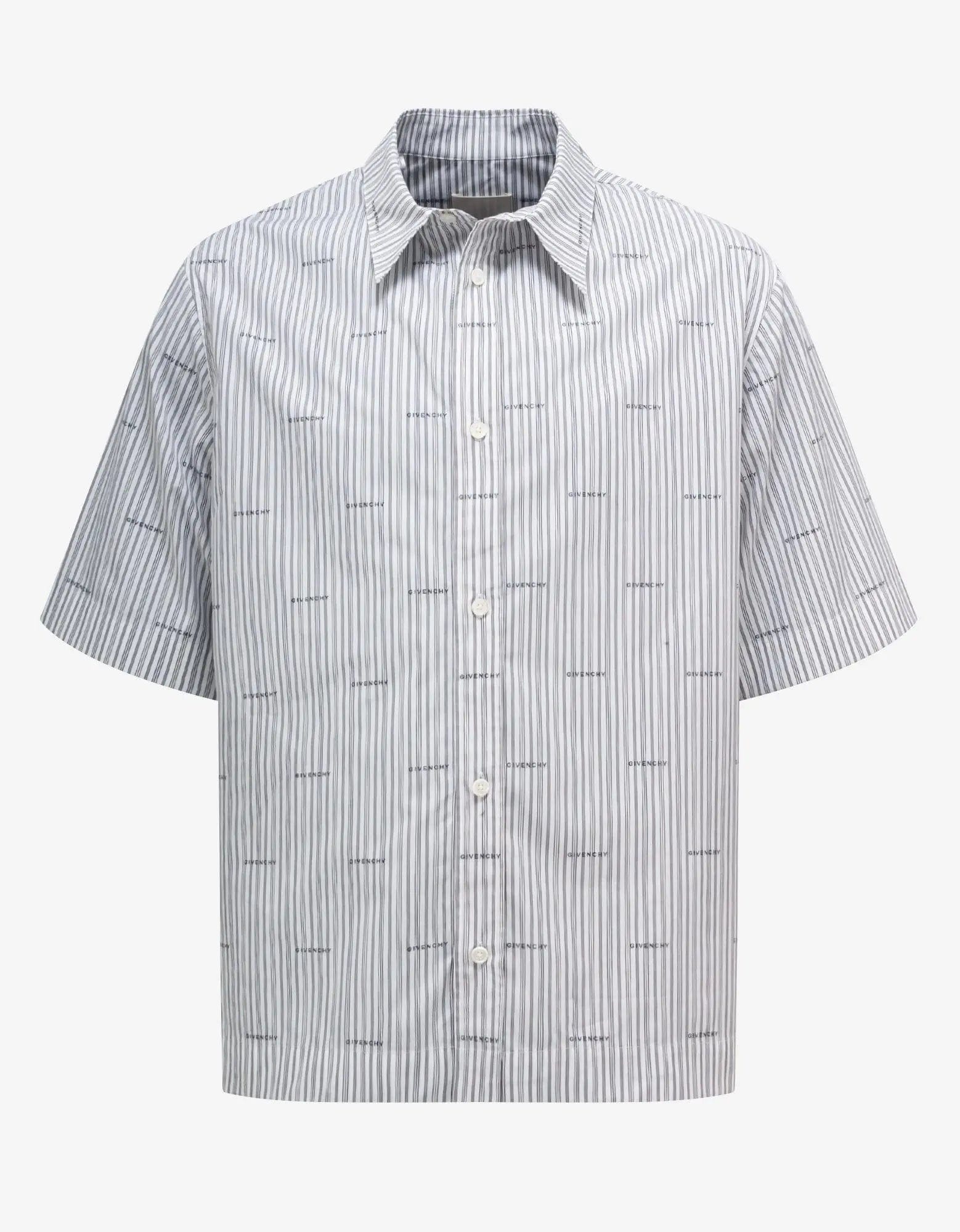 Givenchy Grey All-Over Logo Stripe Shirt – Zoo Fashions