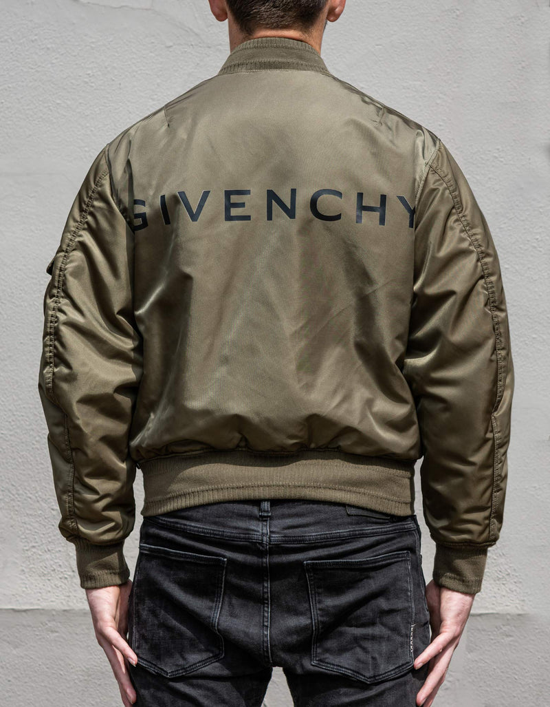 Givenchy Khaki Logo Bomber Jacket