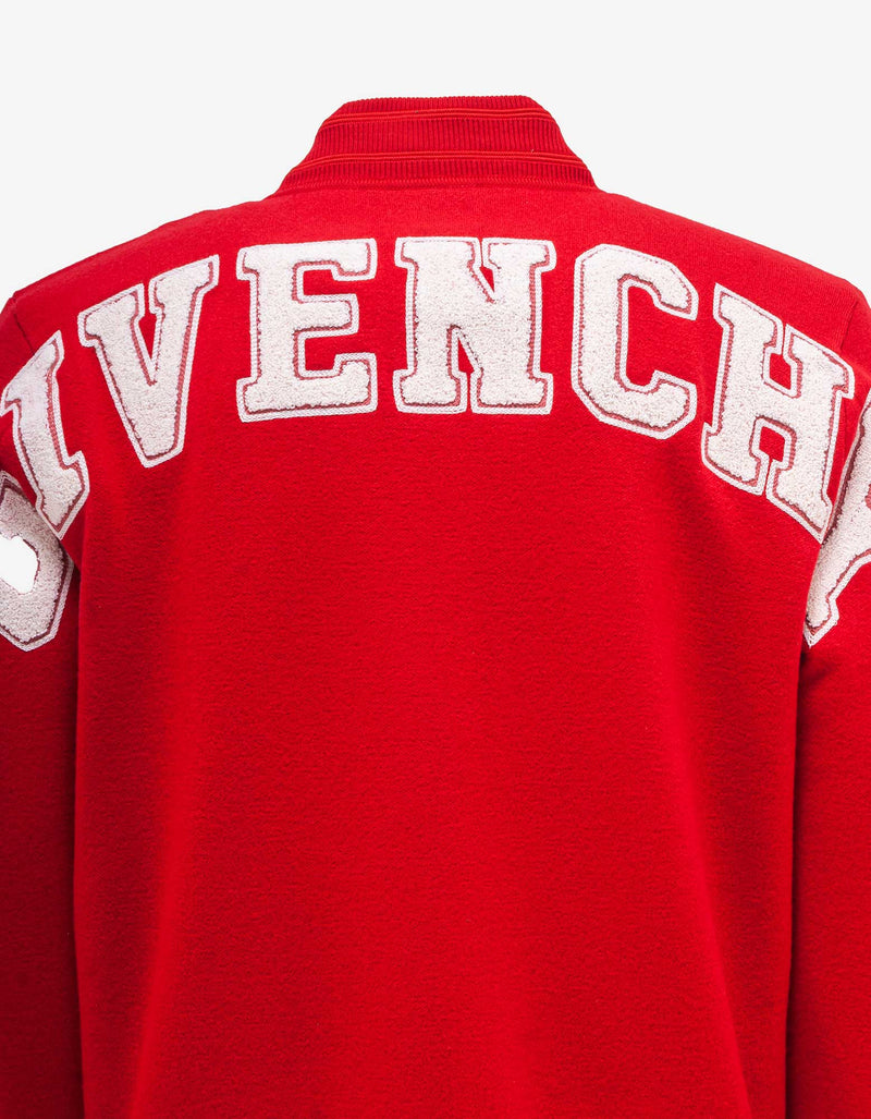 Givenchy Red College Logo Bomber Jacket