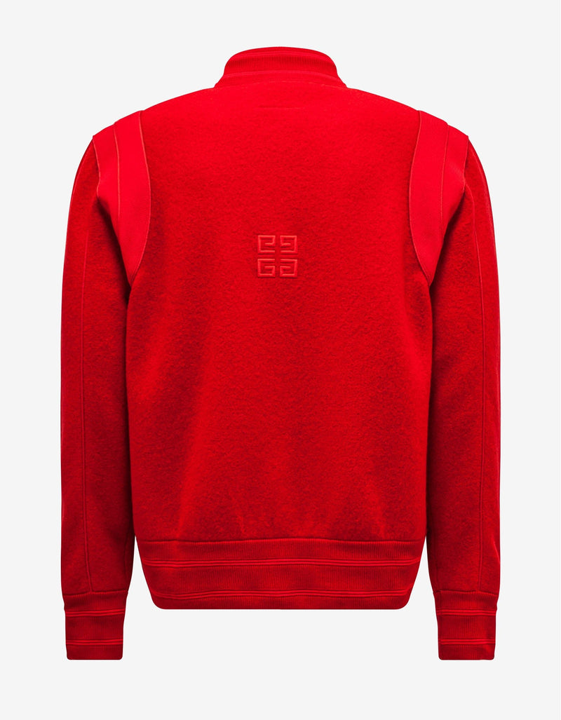 Givenchy Red Wool Logo Bomber Jacket