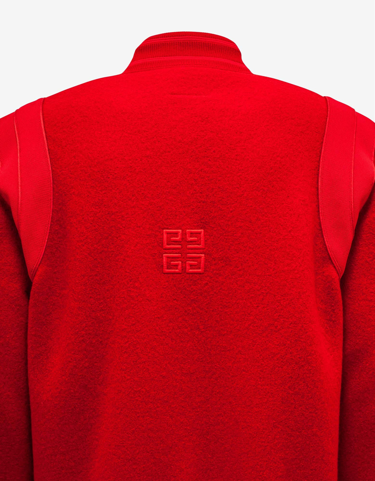 Givenchy Red Wool Logo Bomber Jacket