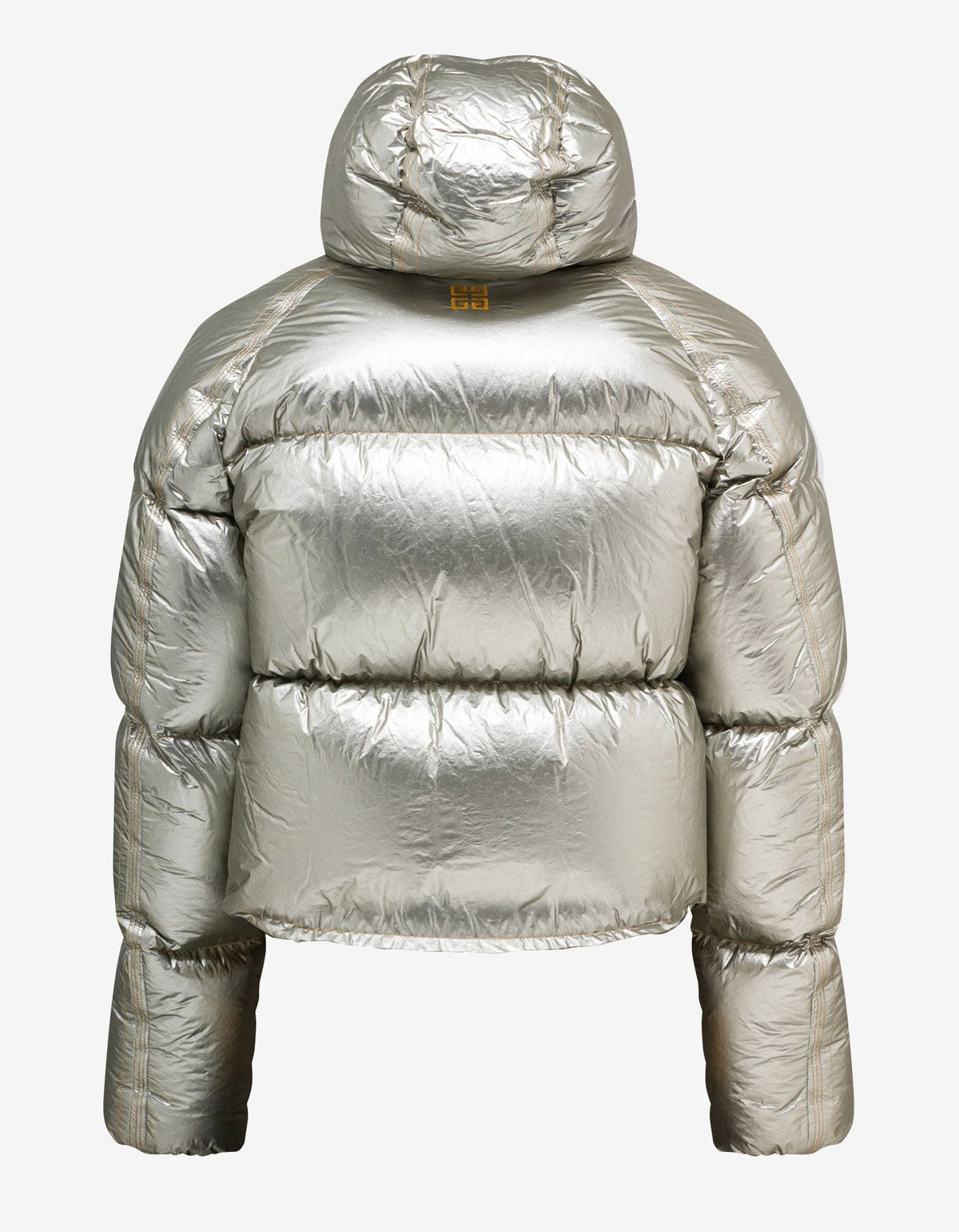 Givenchy Silver Laminated Hooded Puffer Jacket