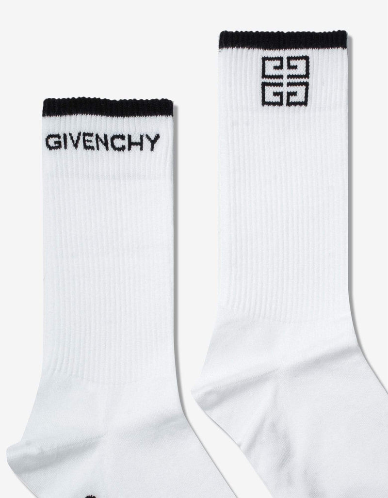 Givenchy White 4G Logo Socks