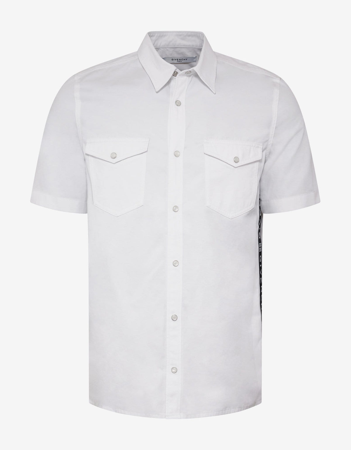 Givenchy White 4G Logo Trim Short Sleeve Shirt