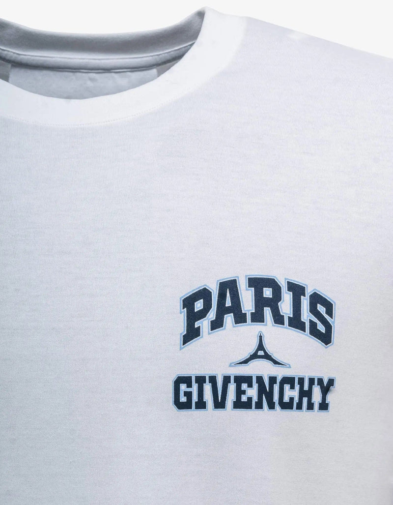 Givenchy White College Logo T-Shirt