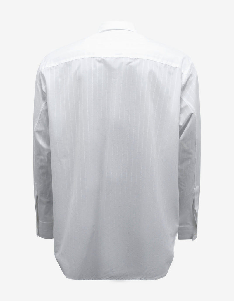 Givenchy White Tonal Pinstripe Logo Shirt