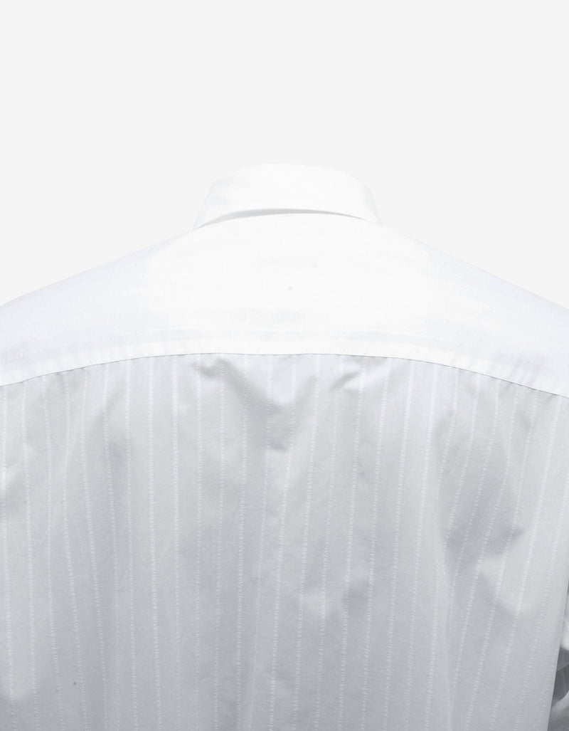 Givenchy White Tonal Pinstripe Logo Shirt