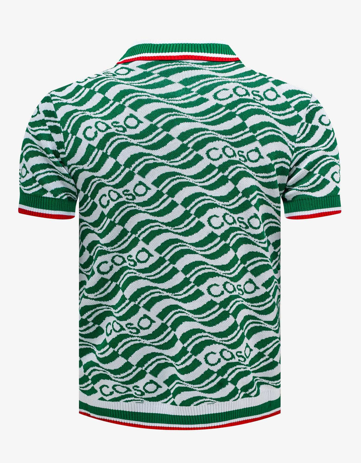 Green Casa Monogram Knitted Polo T-Shirt
