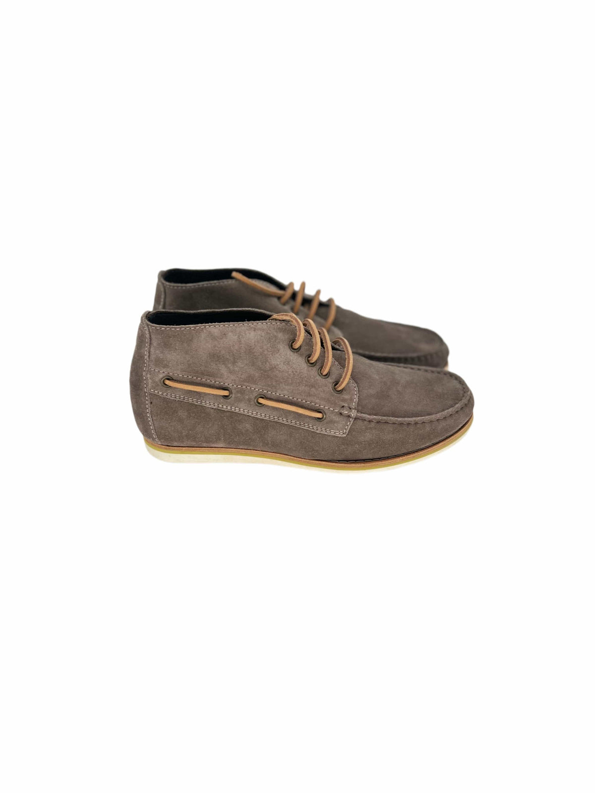 Greige Suede Leather Boat Shoes