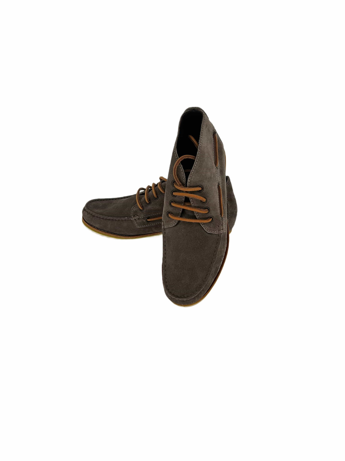 Greige Suede Leather Boat Shoes