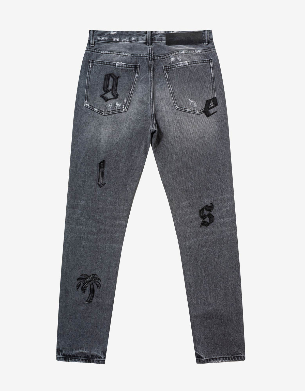 Grey Logo Patch Classic Jeans