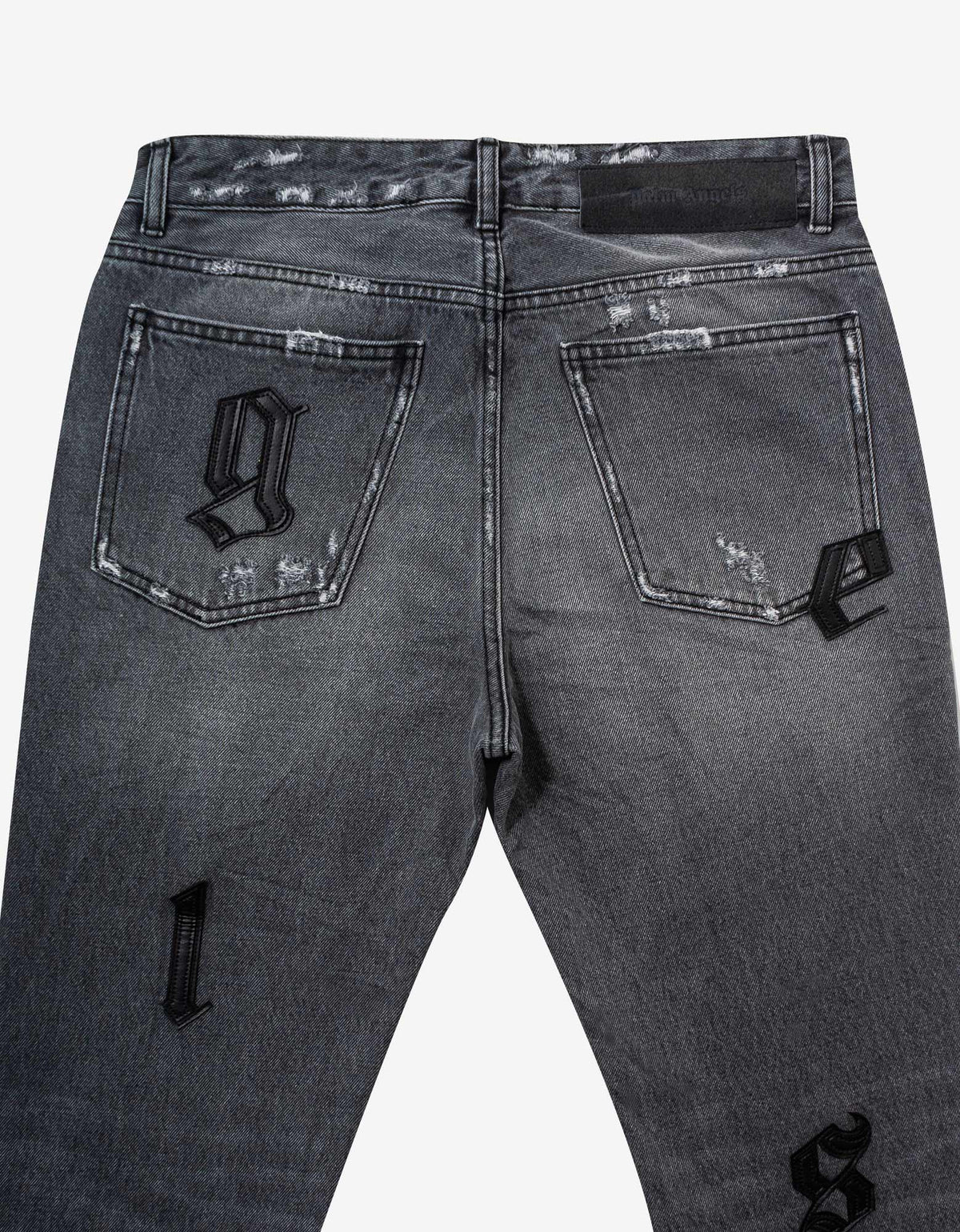 Grey Logo Patch Classic Jeans