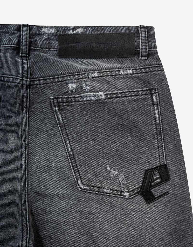 Grey Logo Patch Classic Jeans