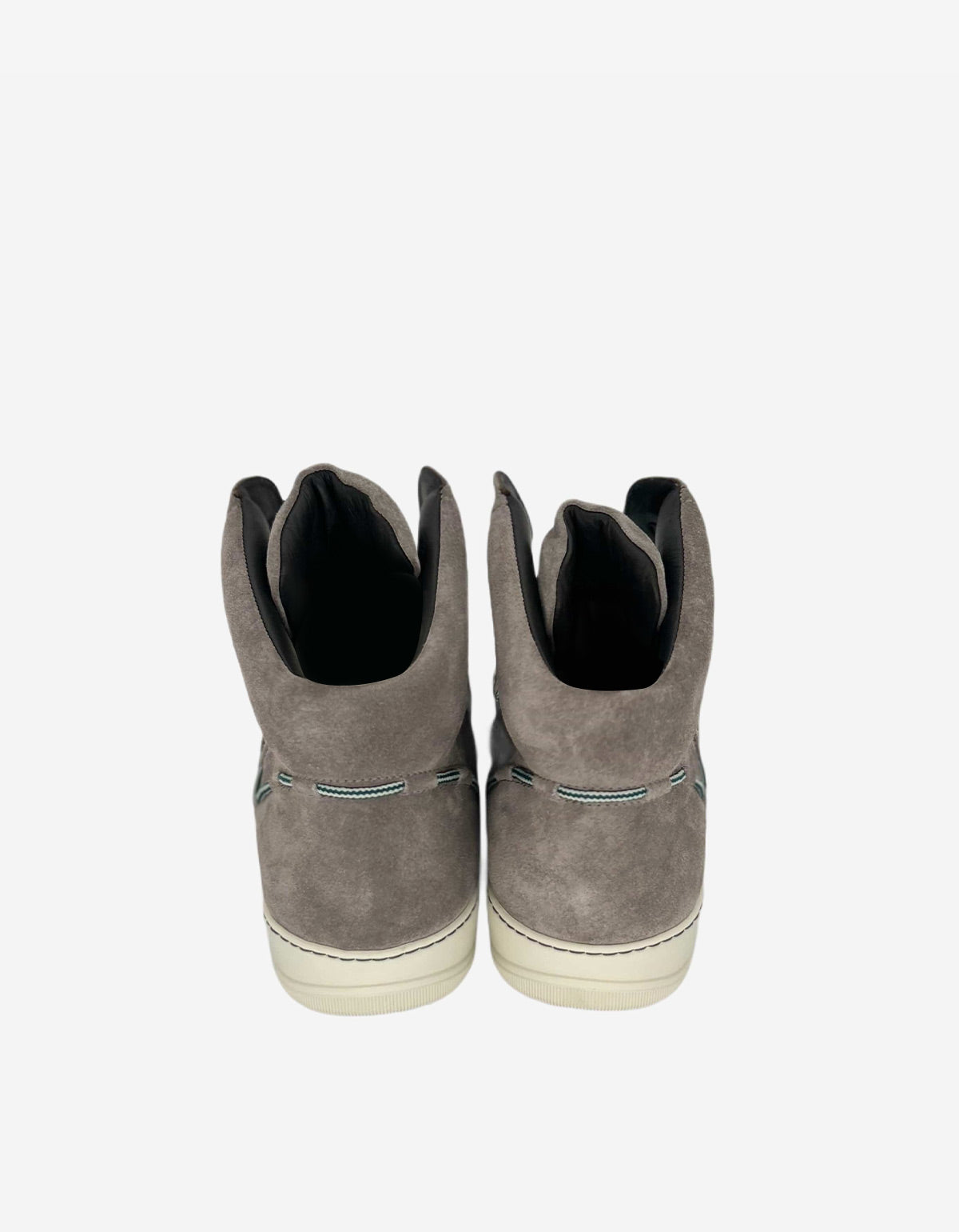 Grey Suede Leather High Top Trainers