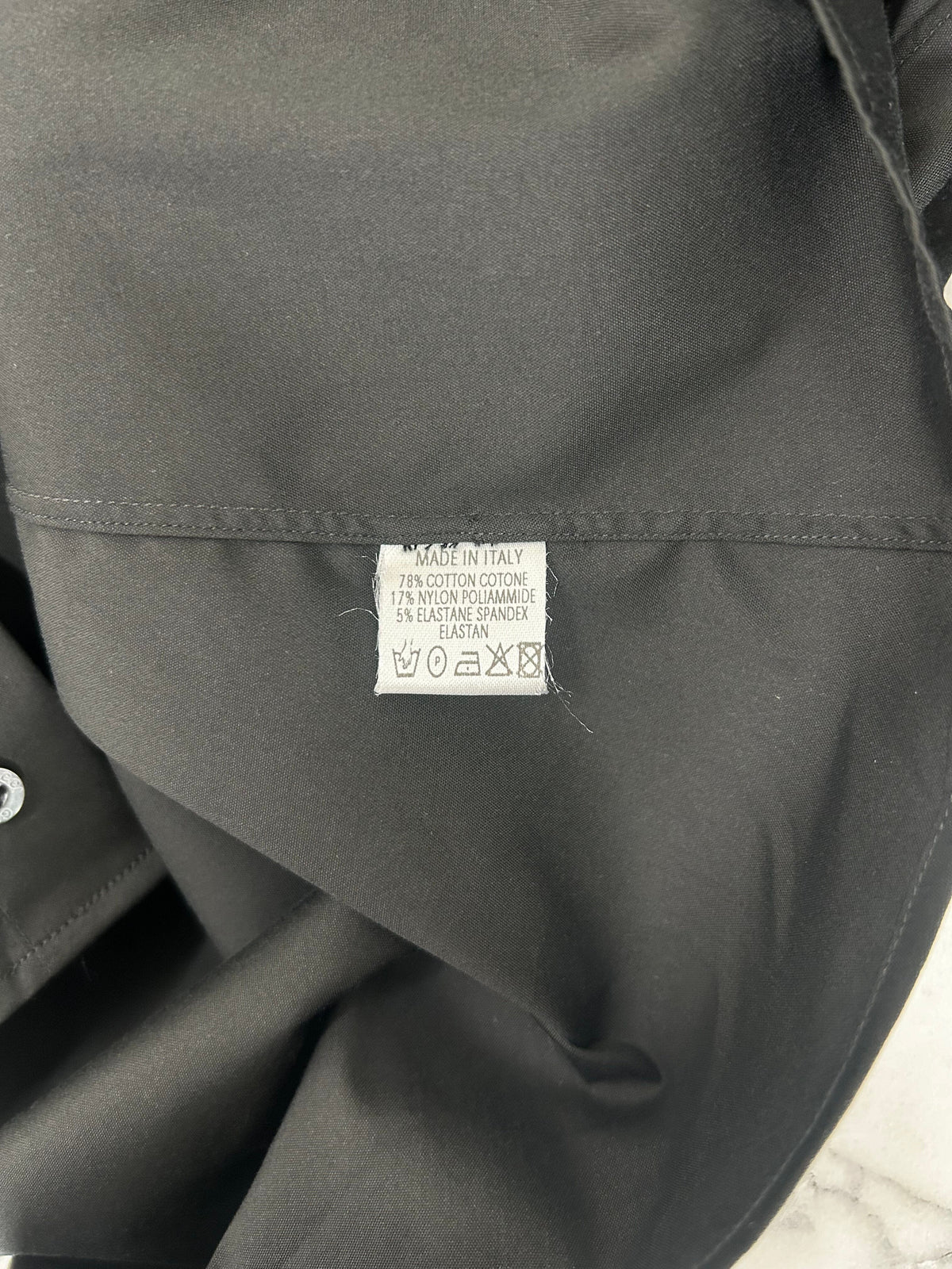 Gucci Black Classic Slim Fit Stretch Dress Shirt