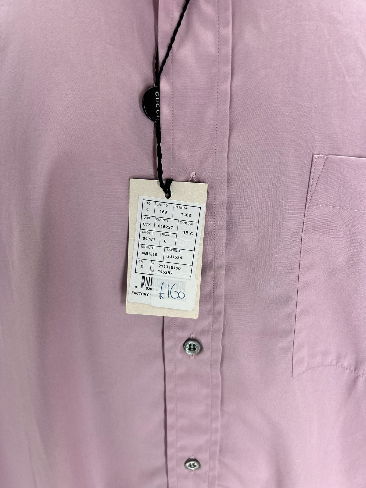 Gucci Dusty Pink Classic Dress Shirt With Double Button Cuffs