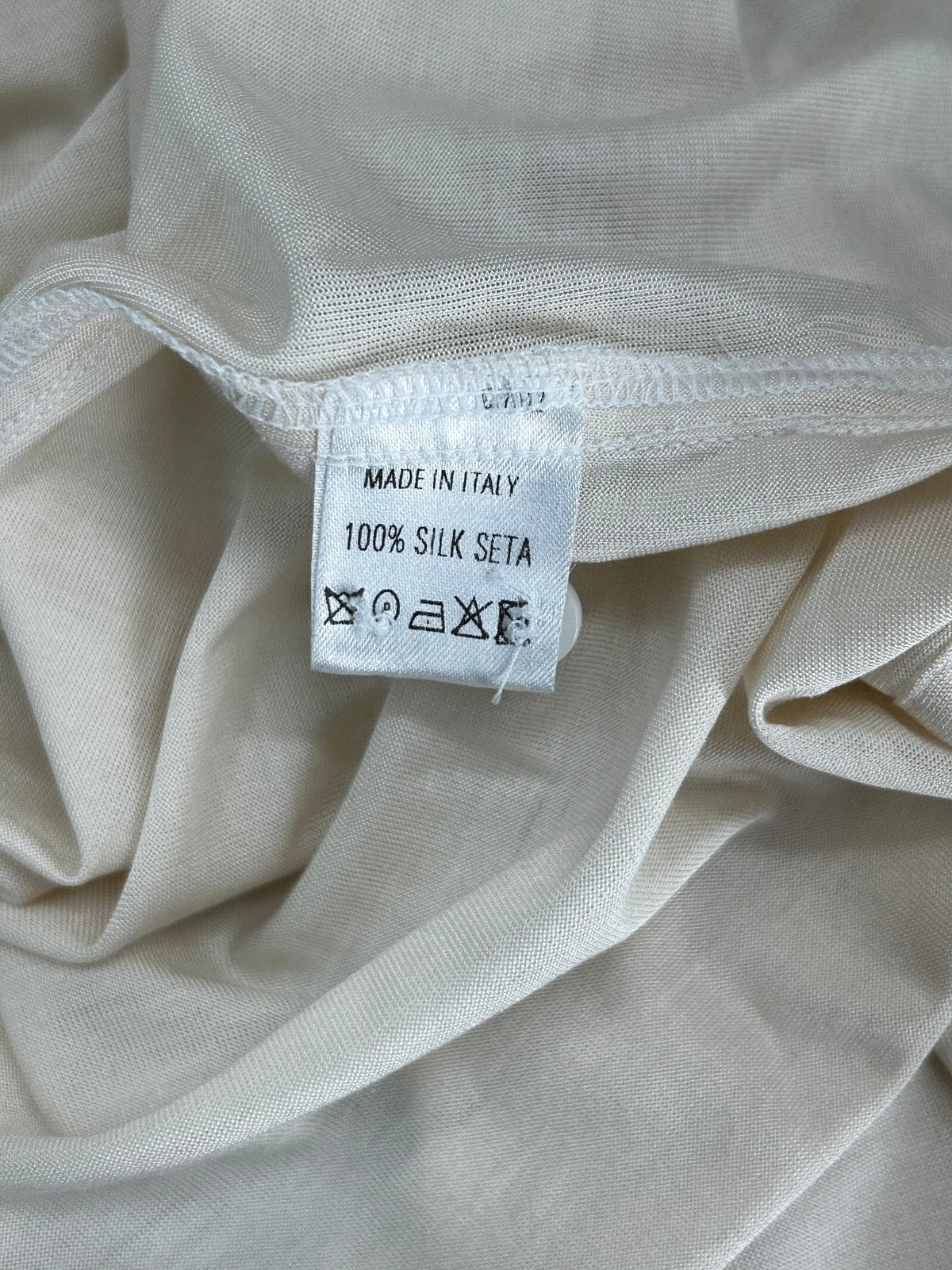 Gucci Ivory Long Sleeve Silk Polo Style Shirt