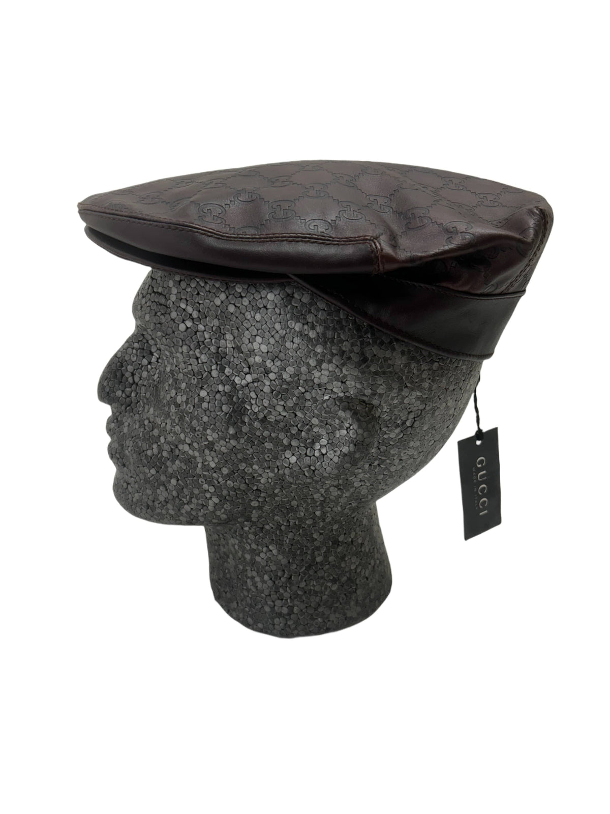 Gucci Leather GG Embossed Driver Hat