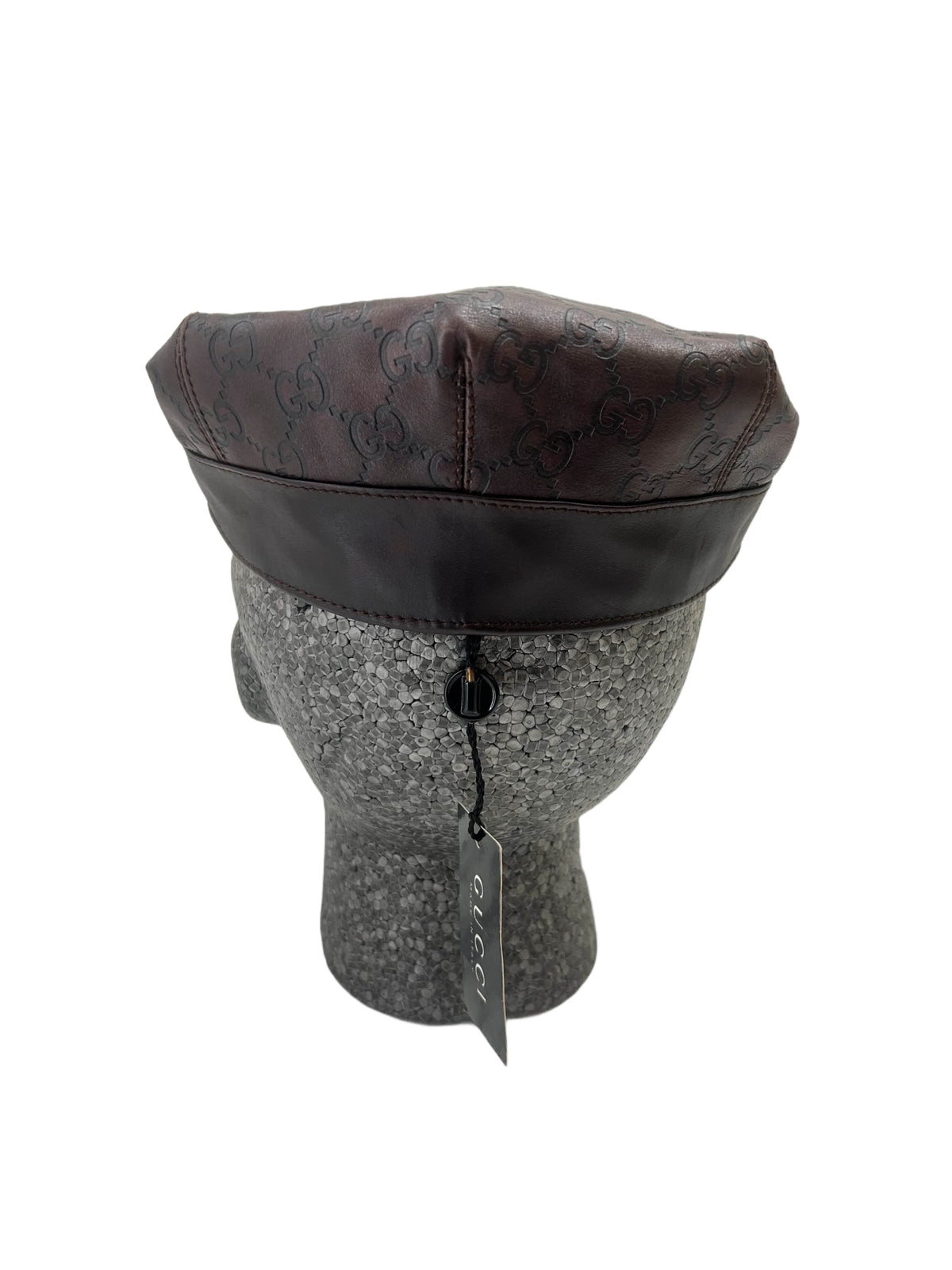 Gucci Leather GG Embossed Driver Hat