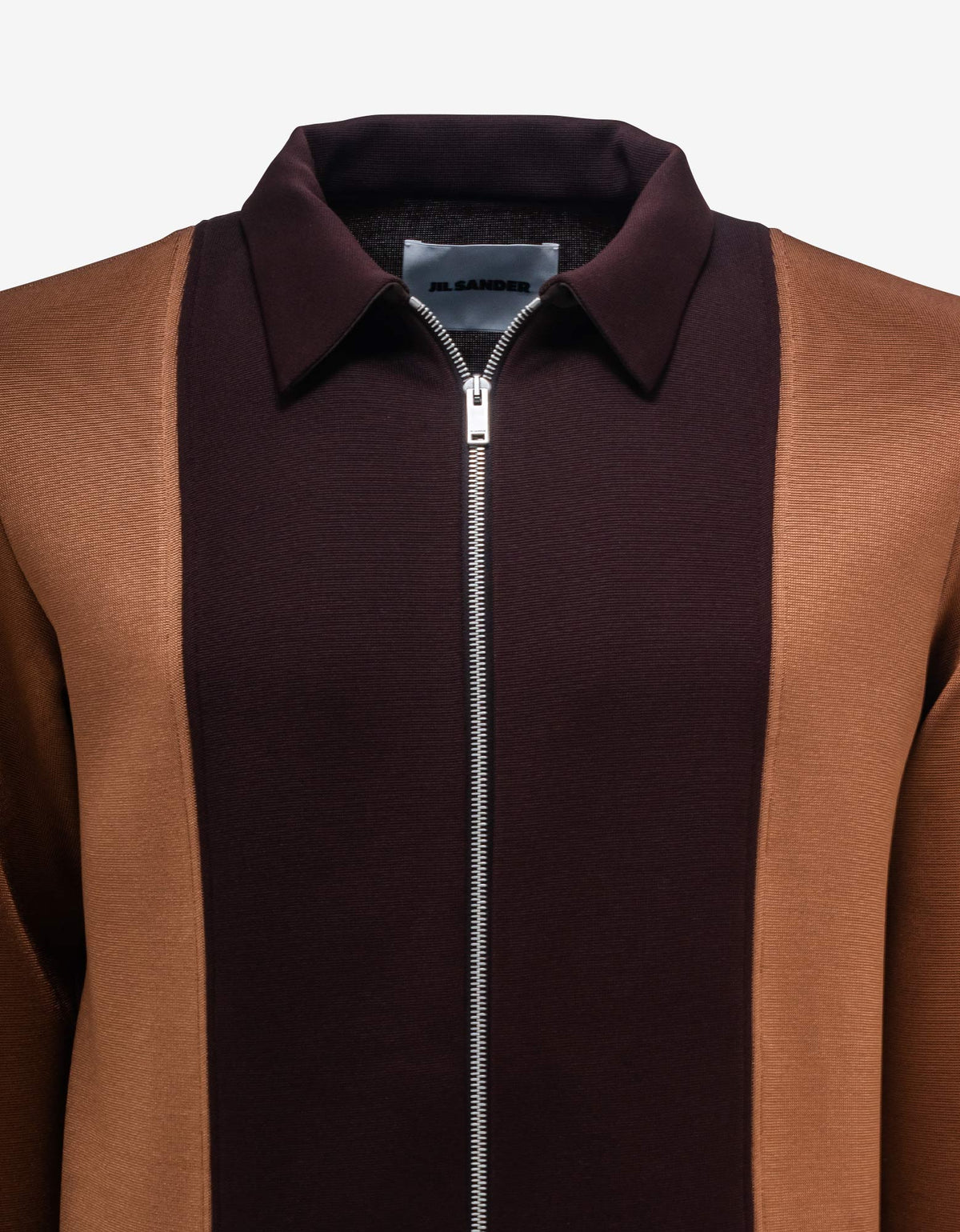 Jil Sander Brown Zipped Shirt