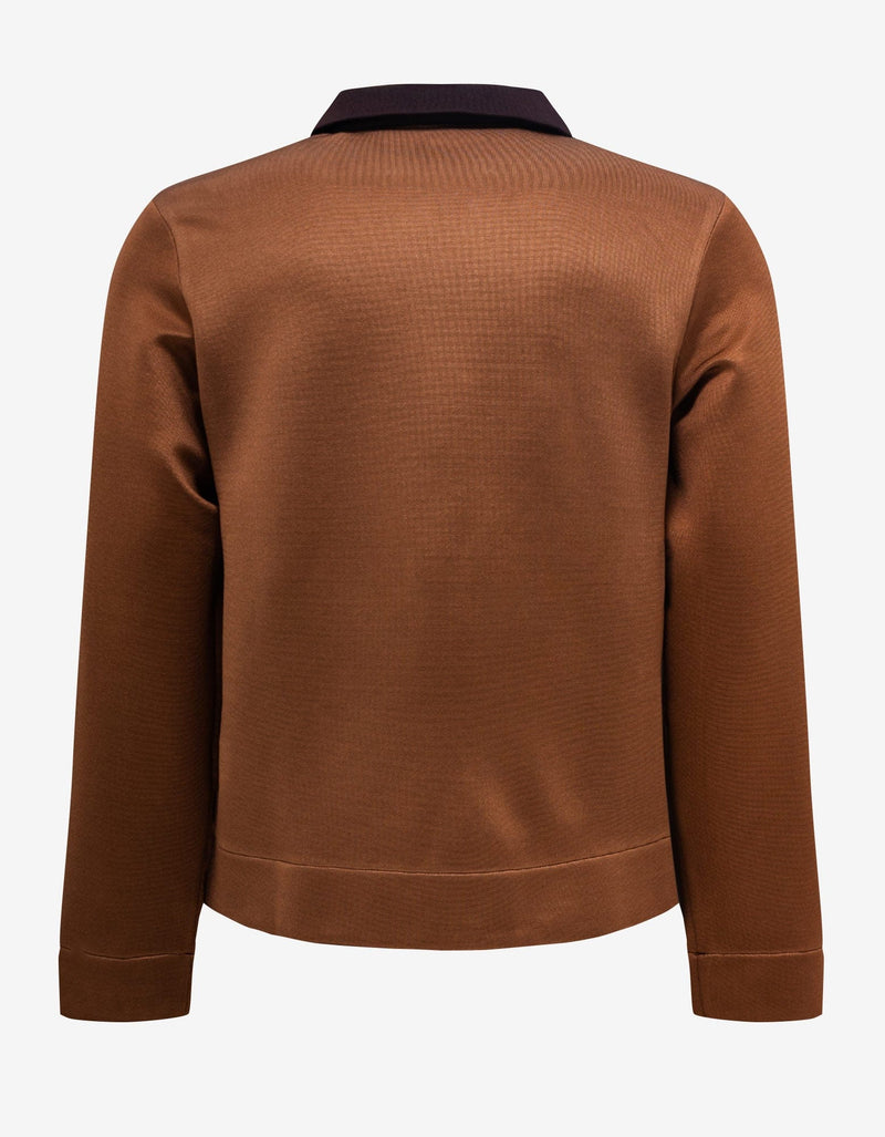 Jil Sander Brown Zipped Shirt