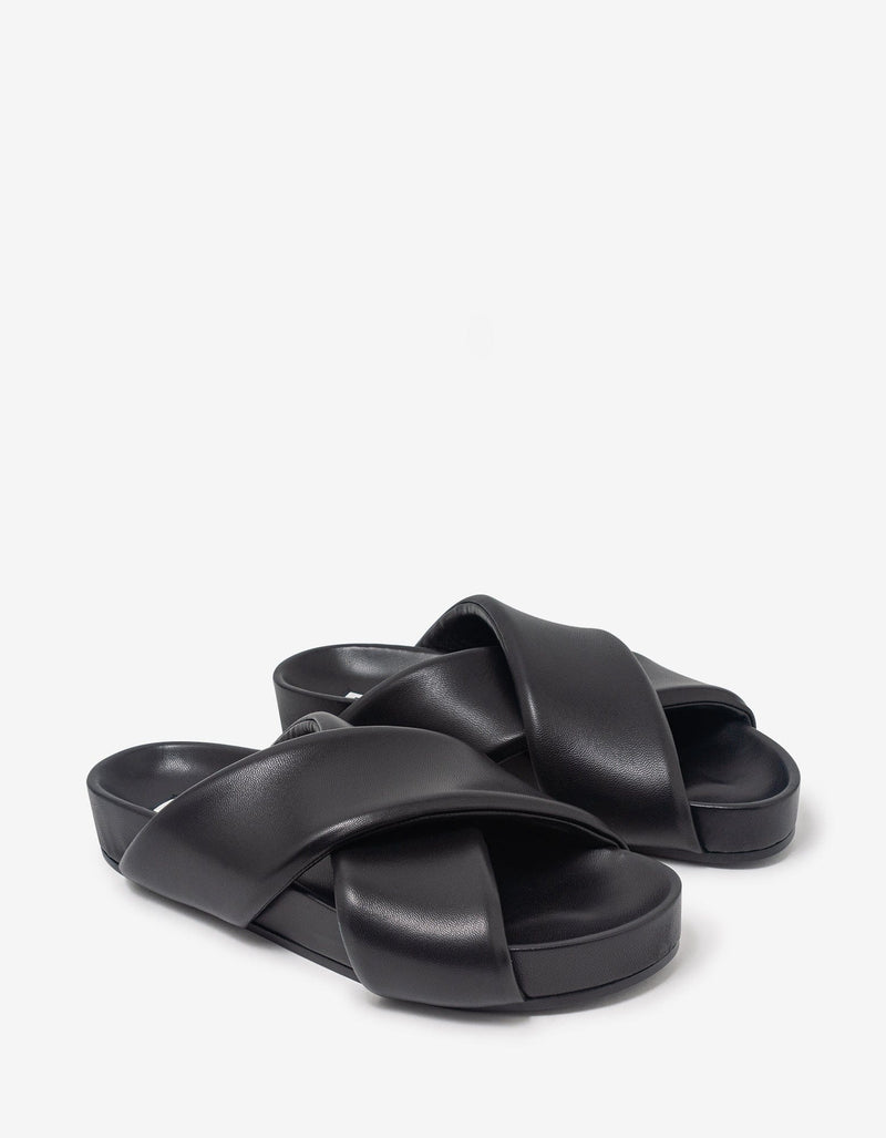 Jil Sander Jil Sander Black Padded Slide Sandals