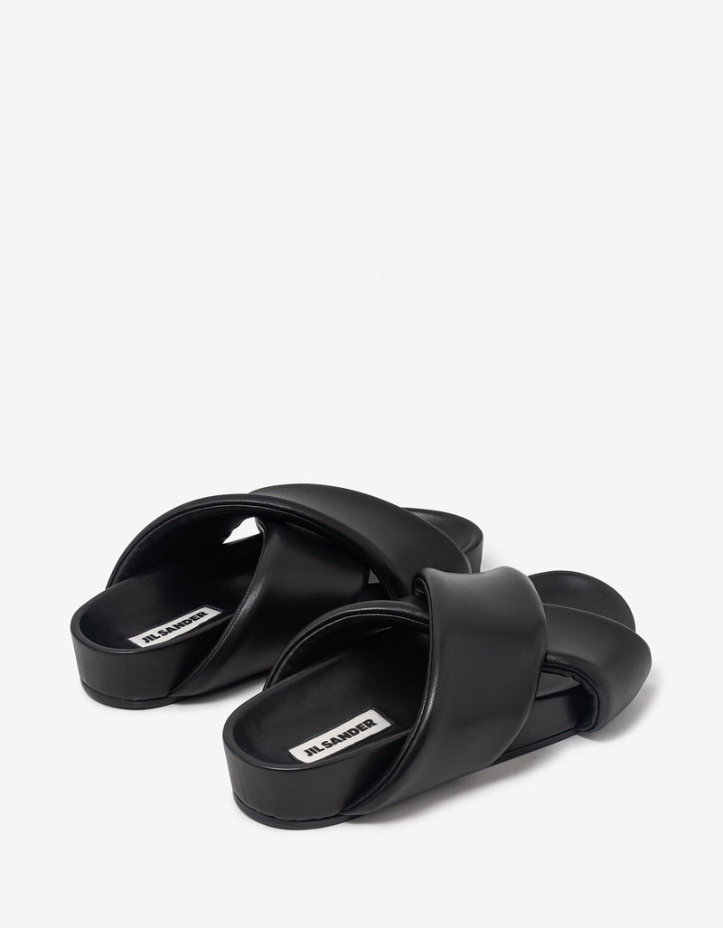 Jil Sander Jil Sander Black Padded Slide Sandals