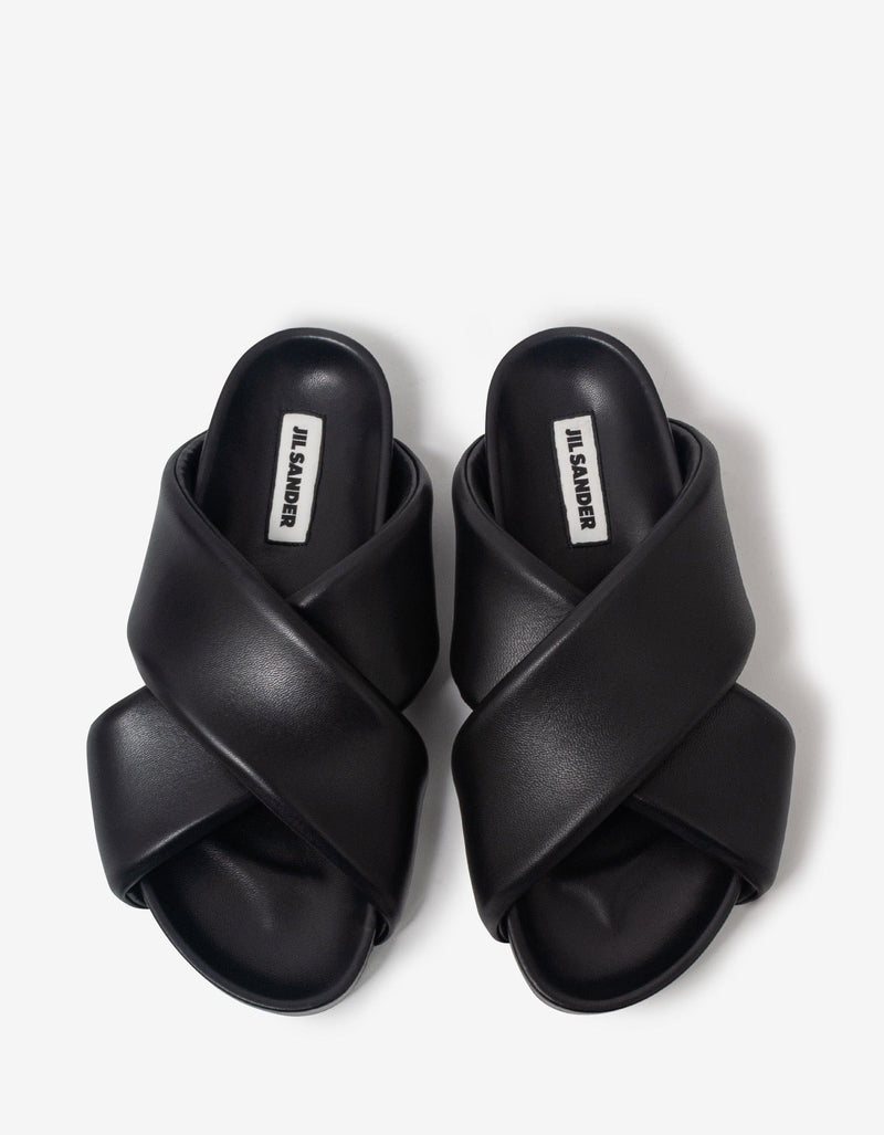 Jil Sander Jil Sander Black Padded Slide Sandals