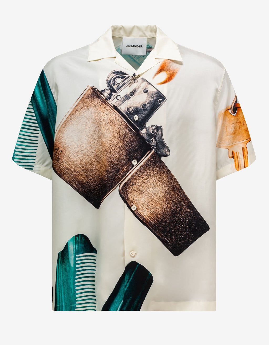 Jil Sander Jil Sander White All-Over Print Short Sleeve Shirt