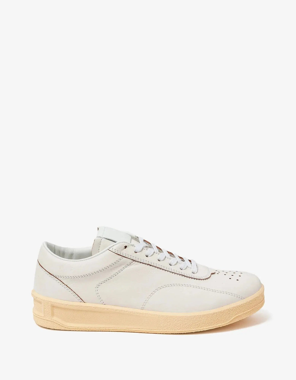 Jil Sander White Ecru Leather Trainers – Zoo Fashions Jil Sander White Ecru Leather Trainers – Zoo Fashions