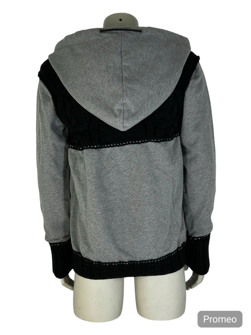 John Galliano Cable Knit & Jersey Hoody