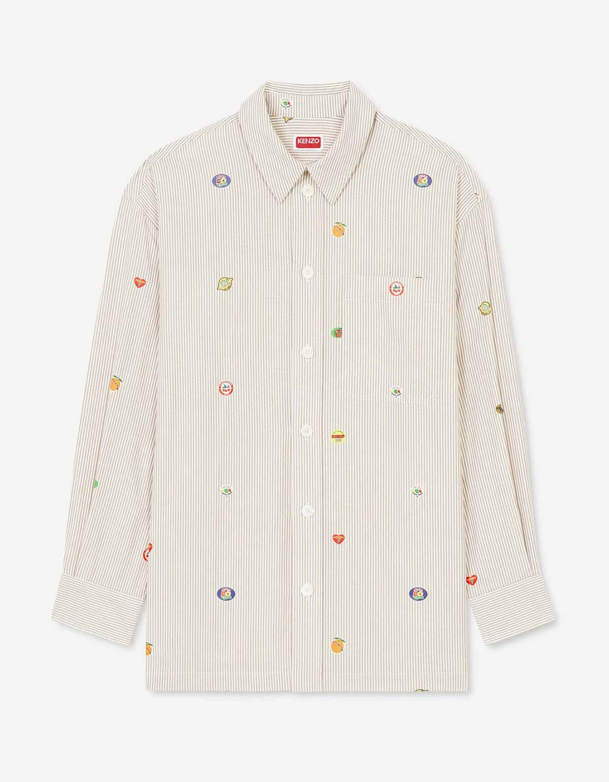 Kenzo Beige 'Kenzo Fruit Stickers' Oversized Shirt