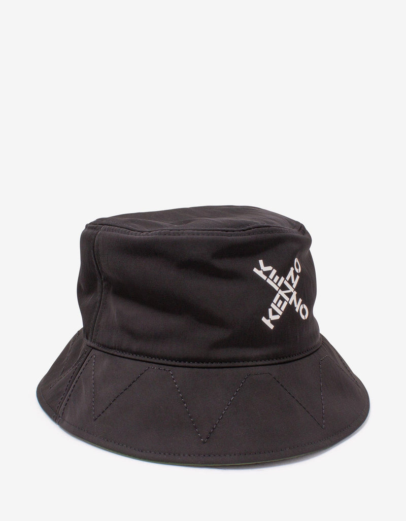 Kenzo Black Crossed Logo Bucket Hat