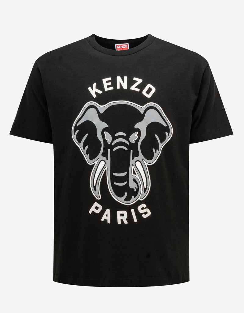 Kenzo Black 'Kenzo Elephant' Oversized T-Shirt