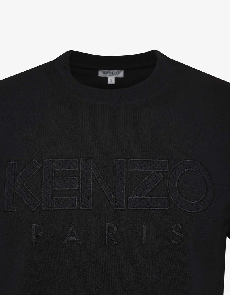 Kenzo Black Logo Embroidery T-Shirt