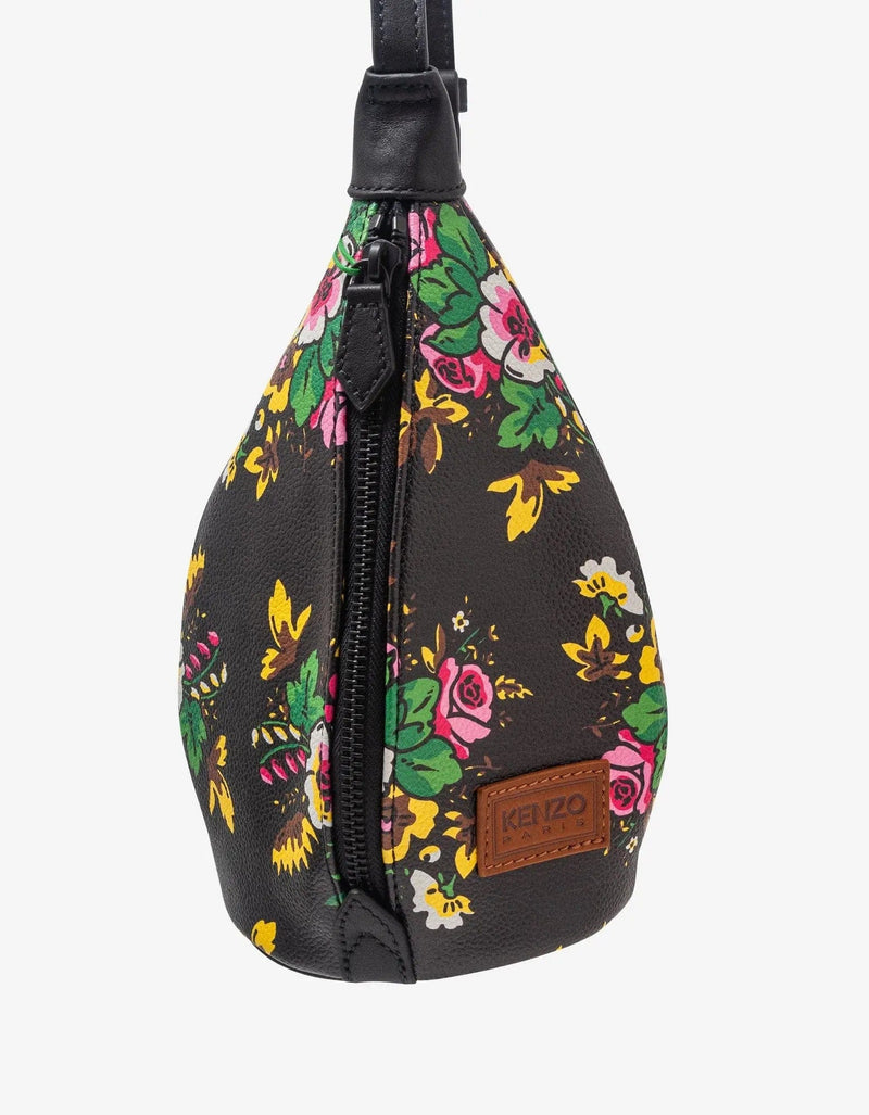 Kenzo Black Pop Bouquet Courier Shoulder Bag