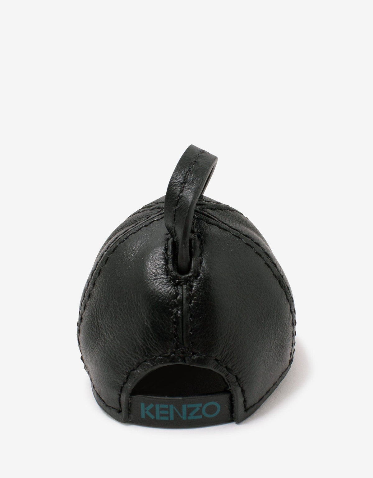 Kenzo Black Tiger Cap Leather Keychain