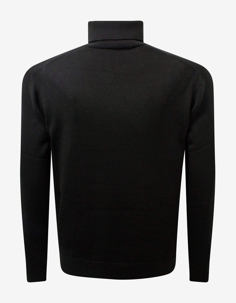 Kenzo Black Tiger Crest Roll Neck Sweater