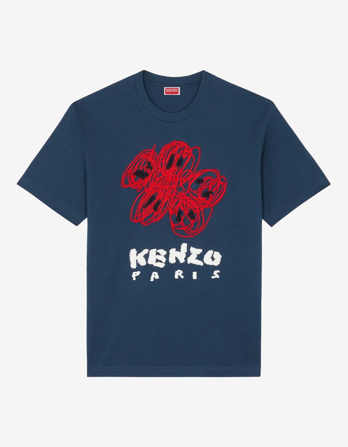 Kenzo Blue 'Kenzo Drawn Varsity' T-Shirt