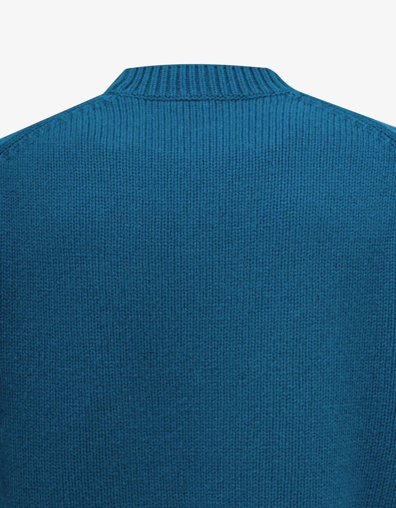 Kenzo Blue 'Kenzo Elephant' Wool Sweater